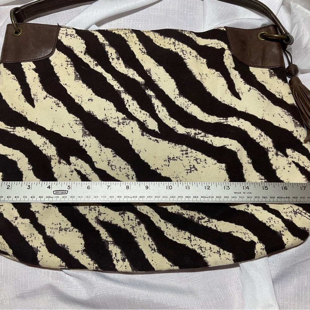 Banana Republic Brown and Cream Zebra Shoulder Bag - Picture 5 of 7